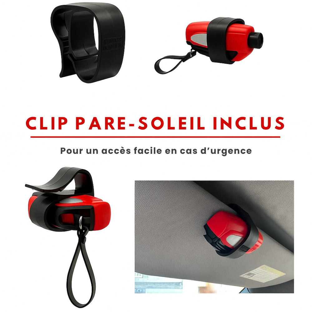 Brise-vitre d’urgence & Coupe-ceinture 2-en-1